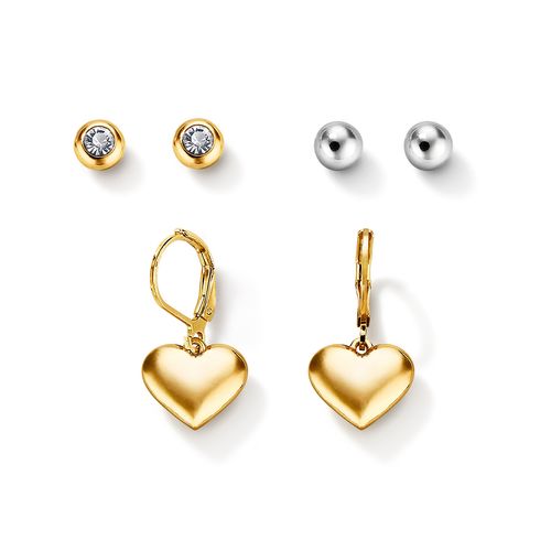 Set de Aretes x3 Corazón de Amor