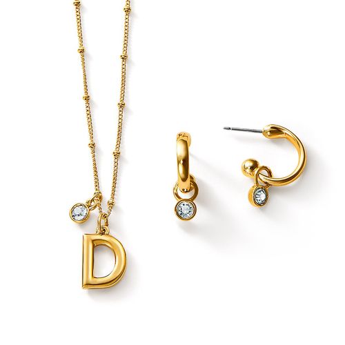 Set Collar + Aretes Diamond Initial D