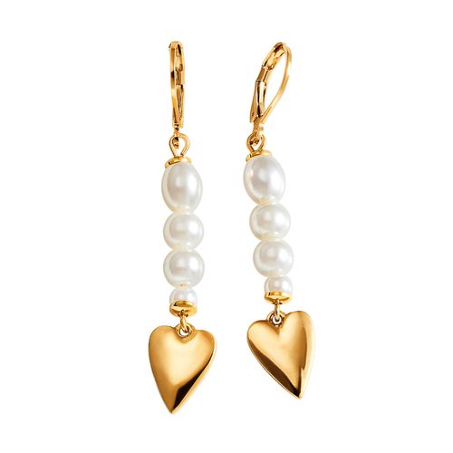 Aretes Bold Heart Pearls