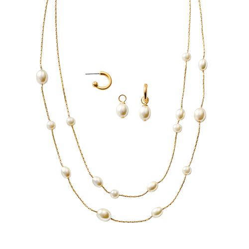 Set Collar + Aretes Moonlight Pearl