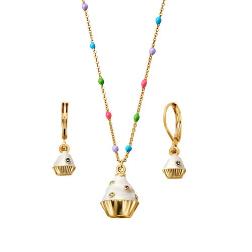 Set Collar + Aretes Cupcake Party