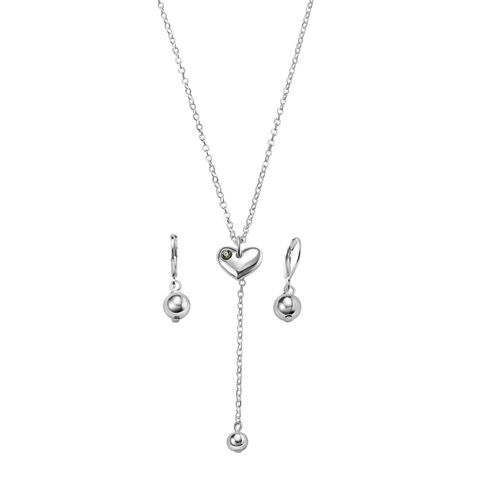 Set Collar + Aretes Sterling Love