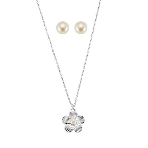 Set Collar + Aretes Pearly Blossom